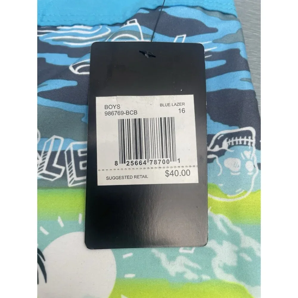 NEW Boys Hurley Board Shorts Size 16/28  Island Print 9” Inseam